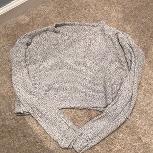 Grey cropped knit sweater